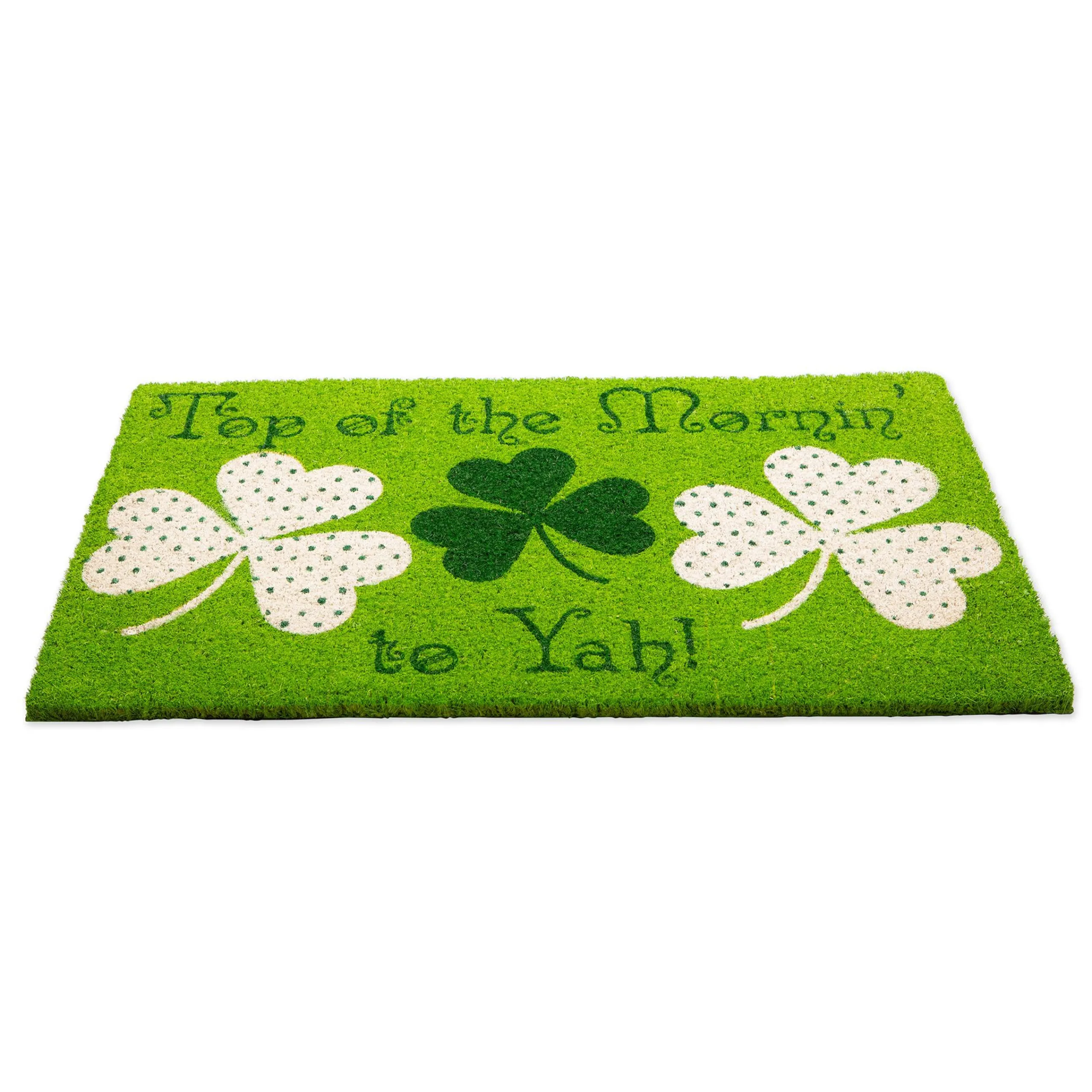 Contemporary Home Living Green And White "Top Of The Mornin' To Yah!" St. Patrick's Day Doormat 18" X 30"