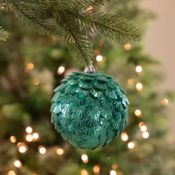 Northlight Balls>Green Sequin Layered Christmas Ball Ornament 4" (100Mm)