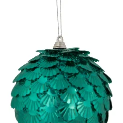 Northlight Balls></noscript>Green Sequin Layered Christmas Ball Ornament 4