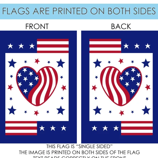 Toland Home Garden Heart Of America Patriotic Outdoor House Flag 40" X 28"