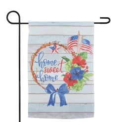 Northlight Home Sweet Home Wreath Patriotic Outdoor Garden Flag 18