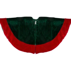 48 Inch And Smaller*Northlight 26-Inch Dark Green With A Red Velveteen Border Christmas Tree Skirt