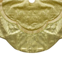 48 Inch And Smaller*Northlight 48-Inch Golden Scalloped Velvet Christmas Tree Skirt With A Metallic Trim
