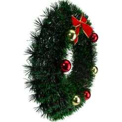Unlit Wreaths*Northlight 17-Inch Green Tinsel Artificial Christmas Wreath With Bow - Unlit