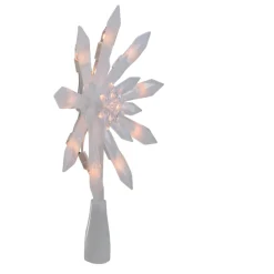 Lighted Tree Toppers*Northlight 9-Inch Lighted White Snowflake Christmas Tree Topper - Clear Lights