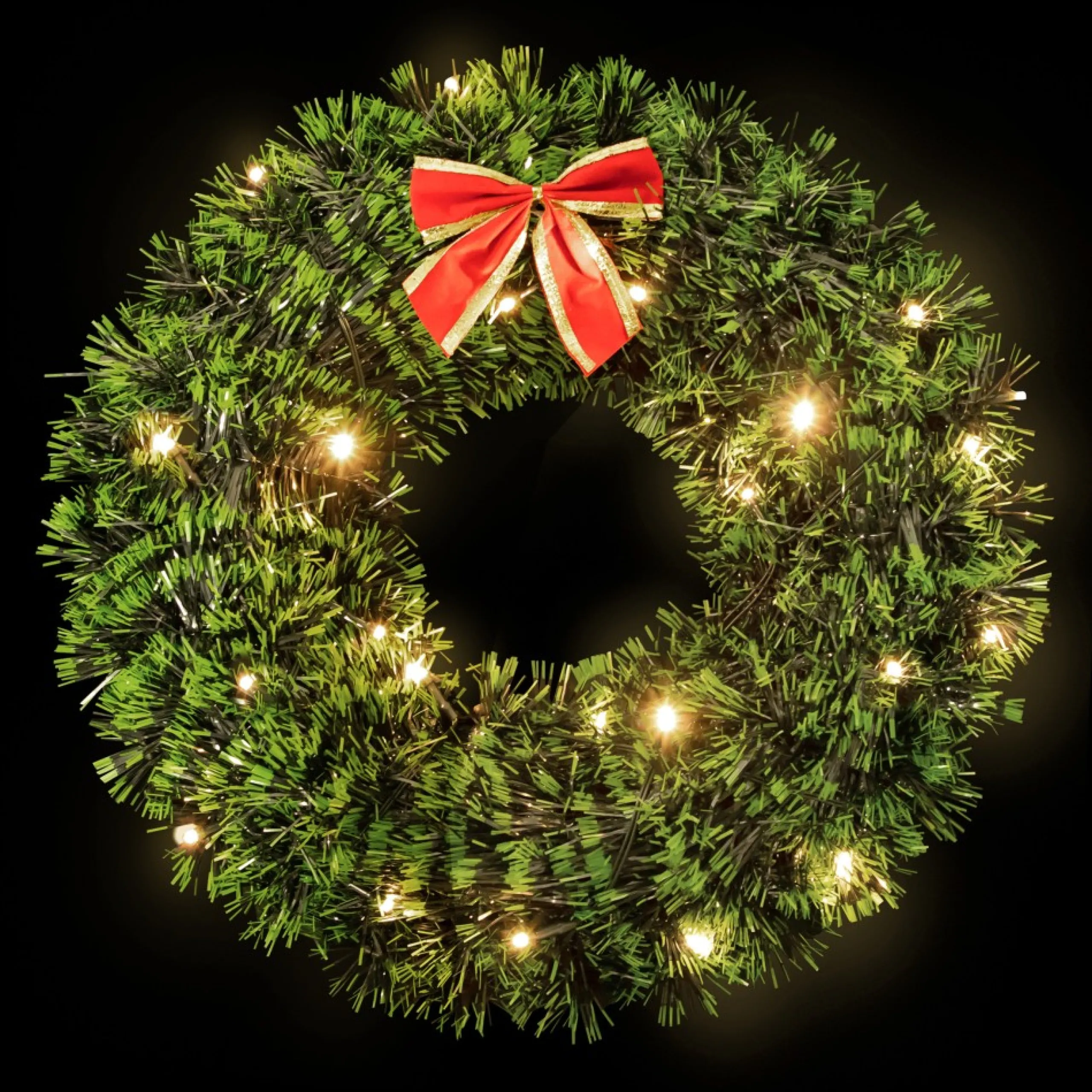 Pre-Lit Wreaths*Northlight 17-Inch Pre-Lit Green Tinsel Artificial Christmas Wreath With Bow - Clear Led Lights