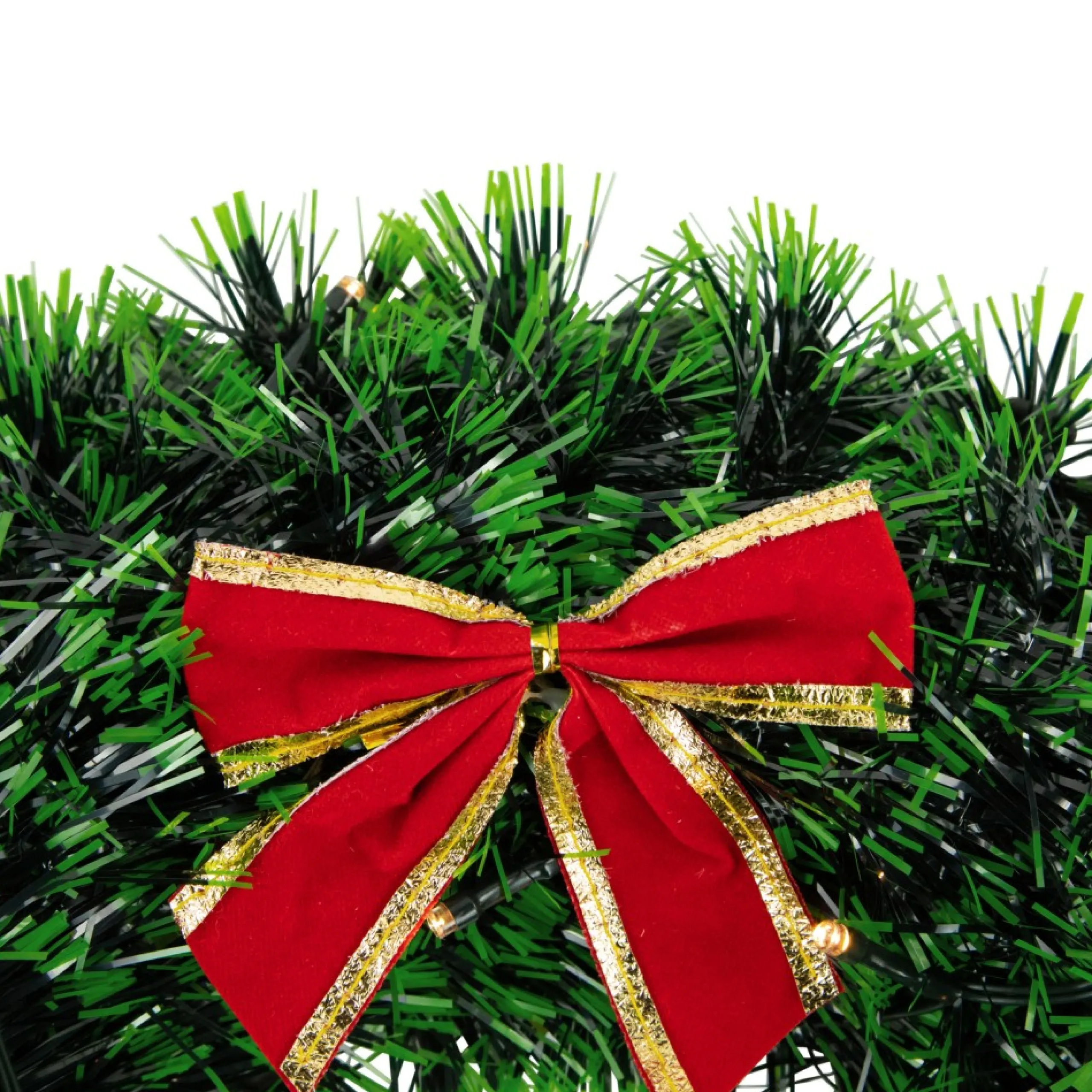 Pre-Lit Wreaths*Northlight 17-Inch Pre-Lit Green Tinsel Artificial Christmas Wreath With Bow - Clear Led Lights