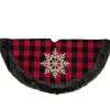 48 Inch And Smaller*Northlight 48-Inch Red And Black Christmas Tree Skirt With Burlap Snowflake