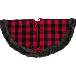 48 Inch And Smaller*Northlight 48-Inch Red And Black Christmas Tree Skirt With Burlap Snowflake