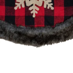 48 Inch And Smaller*Northlight 48-Inch Red And Black Christmas Tree Skirt With Burlap Snowflake