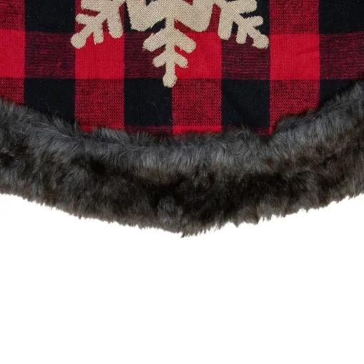 48 Inch And Smaller*Northlight 48-Inch Red And Black Christmas Tree Skirt With Burlap Snowflake