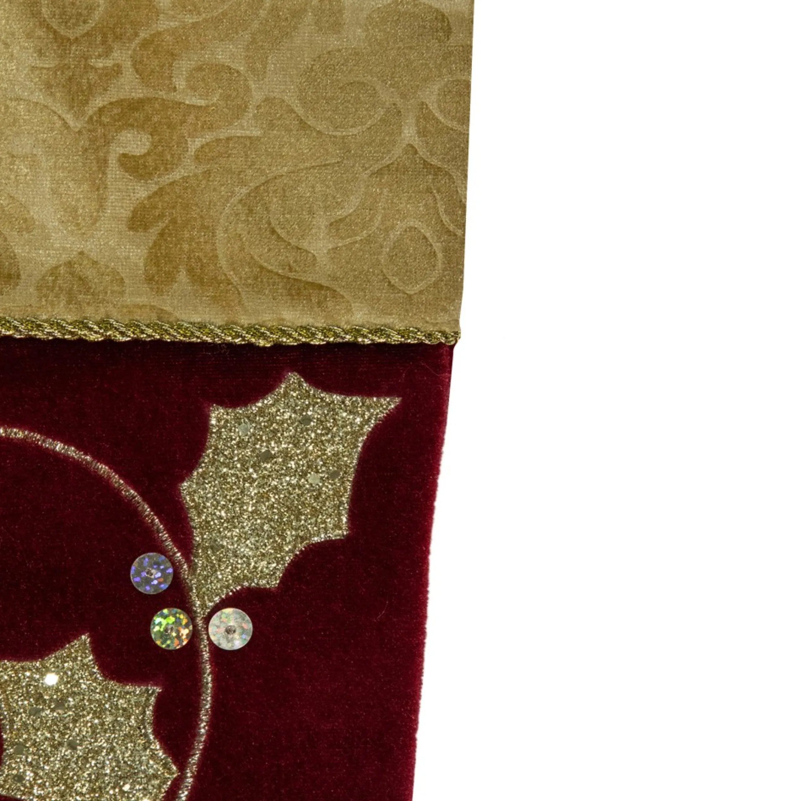 Stockings*Northlight 20.5-Inch Velvet Gold And Maroon Etched Cuff Christmas Stocking