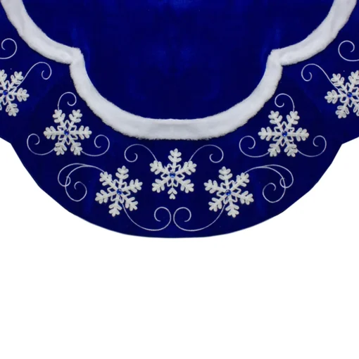 48 Inch And Smaller*Northlight 48-Inch Velvet Royal Blue And White Snowflake Christmas Tree Skirt
