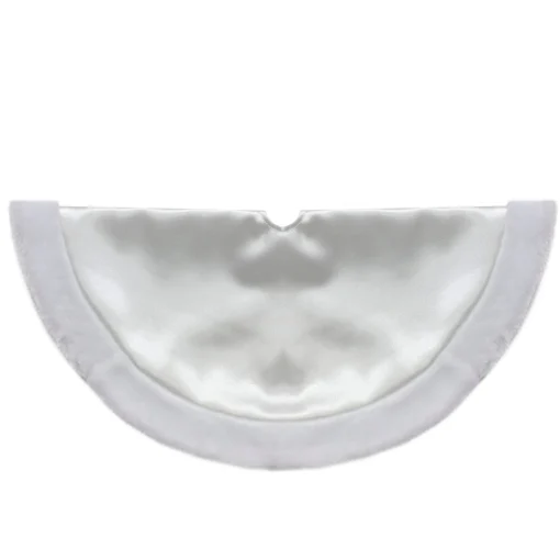 48 Inch And Smaller*Northlight 20-Inch White Satin Mini Christmas Tree Skirt With A Faux Fur Border