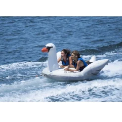 Swim Central Inflatable Lay-On Swan Towable Float, 84-Inch