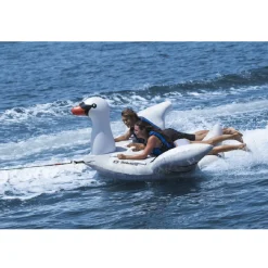 Swim Central Inflatable Lay-On Swan Towable Float, 84-Inch