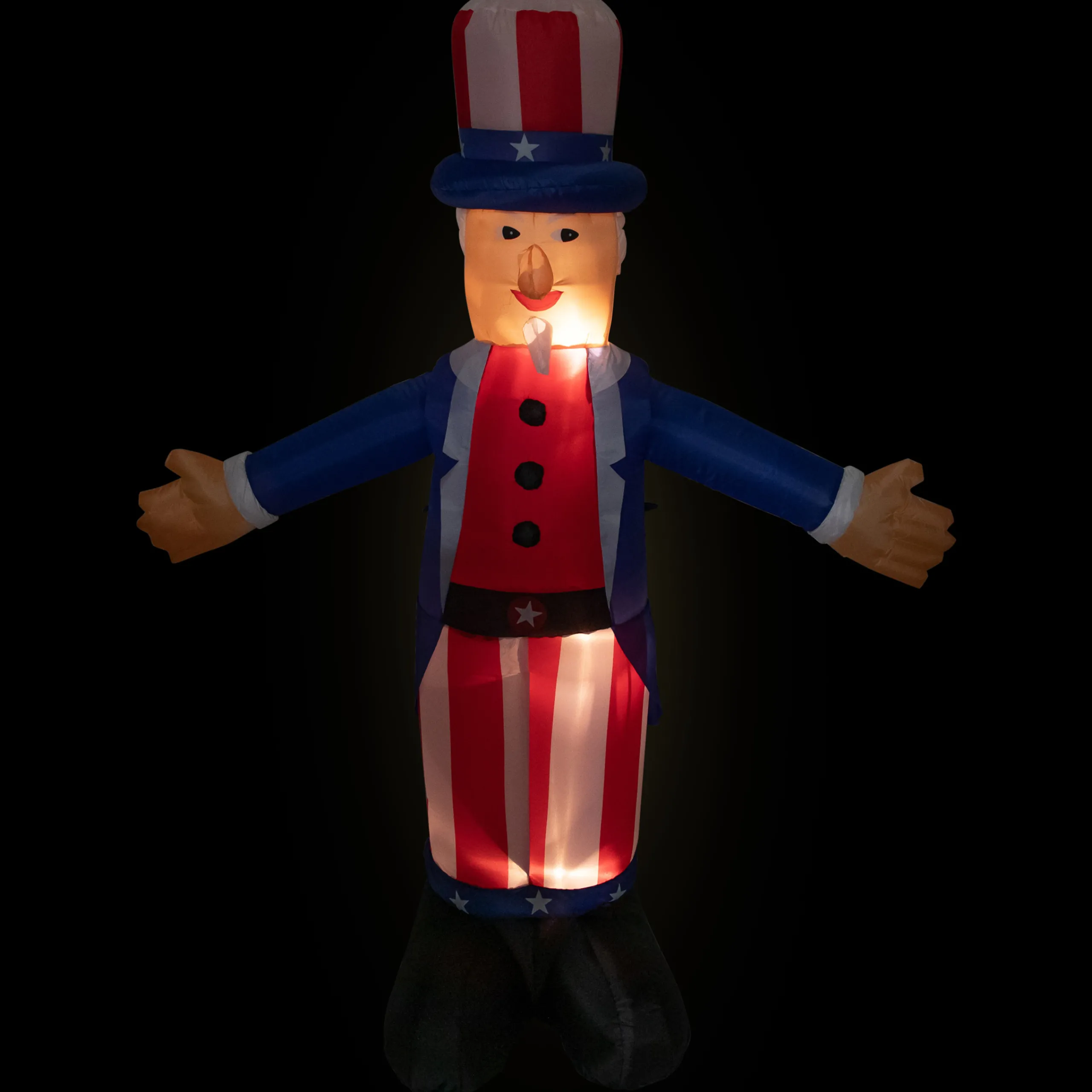 Northlight Inflatable White And Red Lighted Standing Uncle Sam Outdoor Decor, 70-Inch