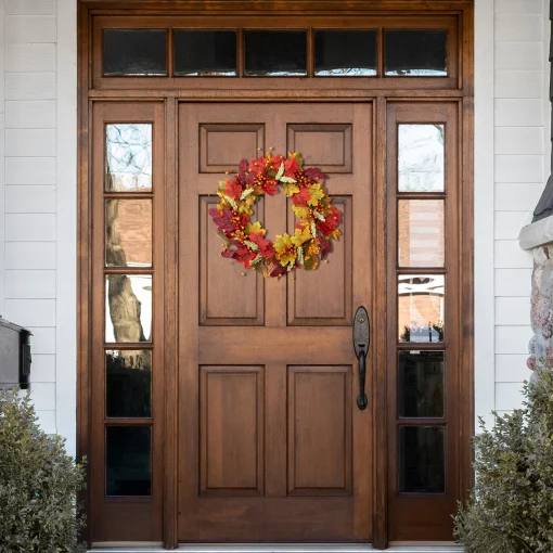 Northlight Leaves And Berries Artificial Fall Harvest Wreath - 20-Inch, Unlit