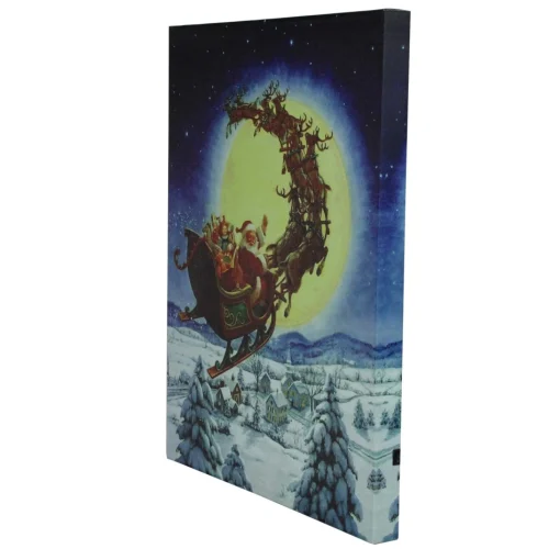 Wall & Door Decorations*Northlight Led Back Lit Flying Santa Claus And Sleigh Christmas Wall Art 19.75" X 15.75"