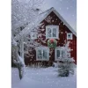 Wall & Door Decorations*Northlight Led Fiber Optic Lighted Red Snowy Barn House Christmas Wall Art 15.75" X 12"