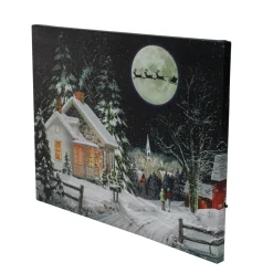 Wall & Door Decorations*Northlight Led Fiber Optic Lighted Santa Claus Coming To Town Christmas Wall Art 15.75" X 12"