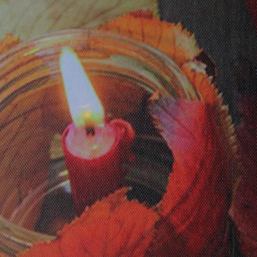 Northlight Led Lighted Autumn Leaves And Flickering Candles Canvas Wall Art 23.5" X 15.75"