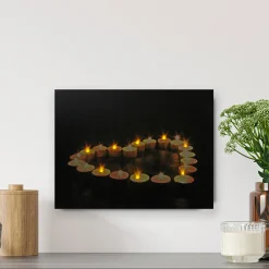 Northlight Led Lighted Flickering Heart-Shaped Candles Canvas Wall Art 15.75"
