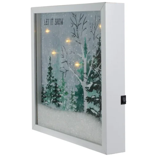 Signs & Plaques*Northlight Led Lighted Let It Snow Winter Forest Christmas Canvas Wall Art 10" X 10"