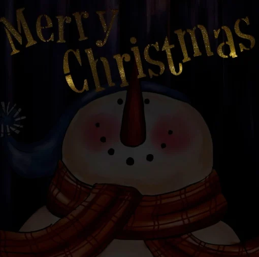 Signs & Plaques*Northlight Led Lighted "Merry Christmas" Snowman Christmas Canvas Wall Art 11.75" X 11.75"