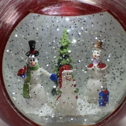 Hi-Line Gifts Snowmen></noscript>Led Lighted Red Musical Snowman Christmas Snow Ball Ornament 6.25