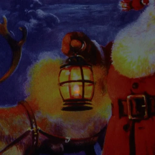 Signs & Plaques*Northlight Led Lighted Santa Claus With Reindeer Christmas Canvas Wall Art 11.75" X 15.75"
