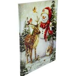 Signs & Plaques*Northlight Led Lighted Snowman And Reindeer Christmas Canvas Wall Art 15.75