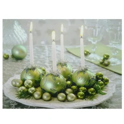 Signs & Plaques*Northlight Led Lighted Sparkling Ornament Centerpiece Christmas Canvas Wall Art 11.75" X 15.75"