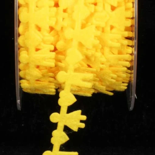 The Ribbon People Lemon Yellow Felt Boys And Girls Woven Craft Ribbon 0.5" X 22 Yards