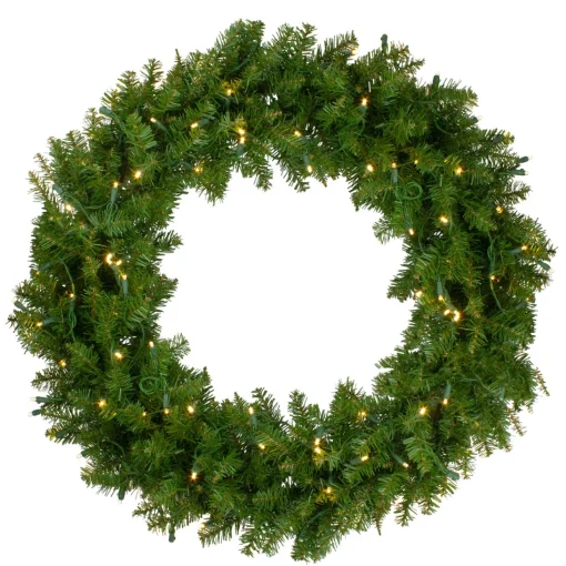 Pre-Lit Wreaths*Northlight Lighted Northern Pine Artificial Christmas Wreath - 36 Inch, Warm Clear Led Lights