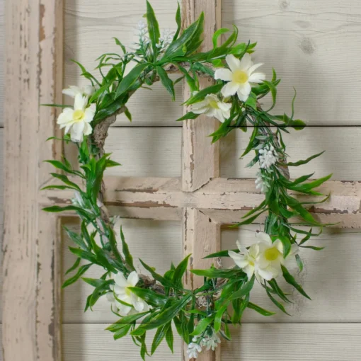 Specialty Wreaths*Northlight Mini Floral And Foliage Spring Wreath, Yellow 9"
