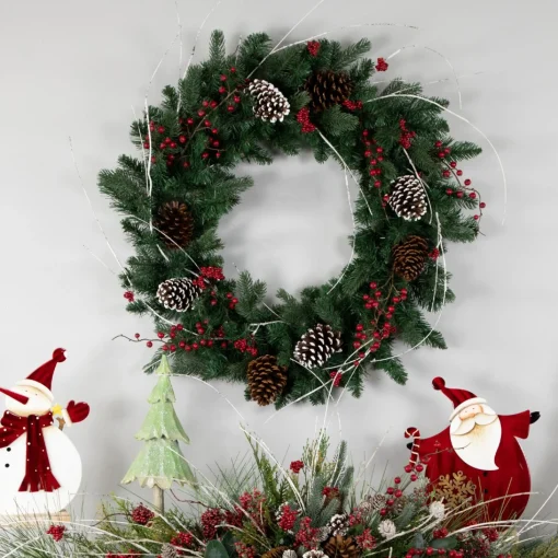 Unlit Wreaths*Northlight Mixed Eden Pine Artificial Christmas Wreath, 30-Inch, Unlit