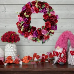 Northlight Mixed Rose Artificial Spring Floral Wreath, 24-Inch