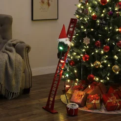 Tree Attachments*Mr. Christmas Animated And Musical Climbing Gnome With Light Strand Decoration