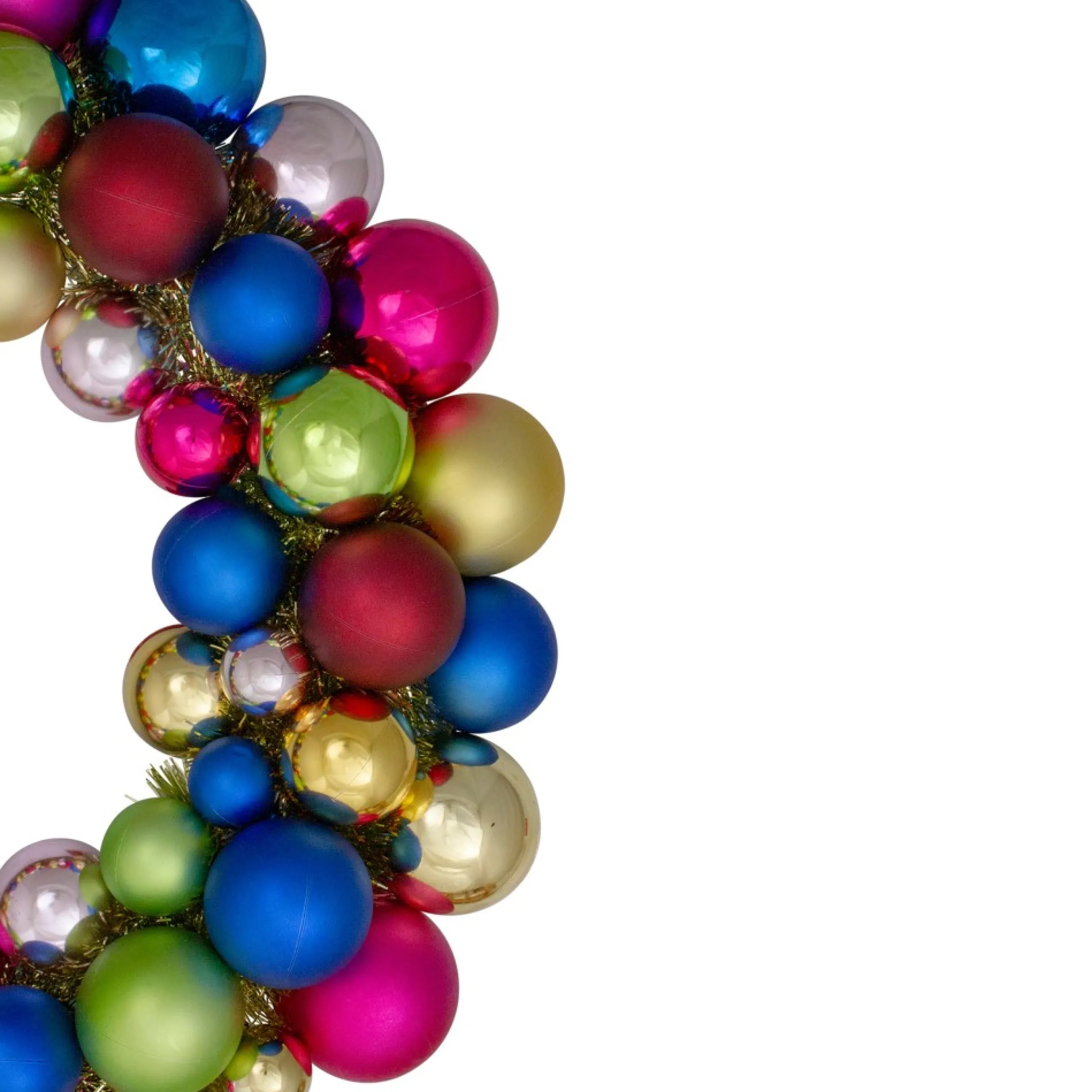 Shatterproof Ball Wreaths*Northlight Multi-Color 2-Finish Shatterproof Ball Christmas Wreath, 24-Inch