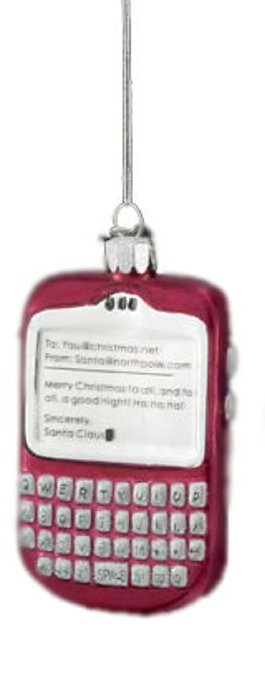 Kurt Adler Miniatures>Noble Gems Mouth Blown Glass Tween Christmas Red Pda Holiday Ornament 3.5"