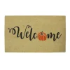 Northlight Orange Pumpkin "Welcome" Fall Harvest Outdoor Doormat 18" X 30"