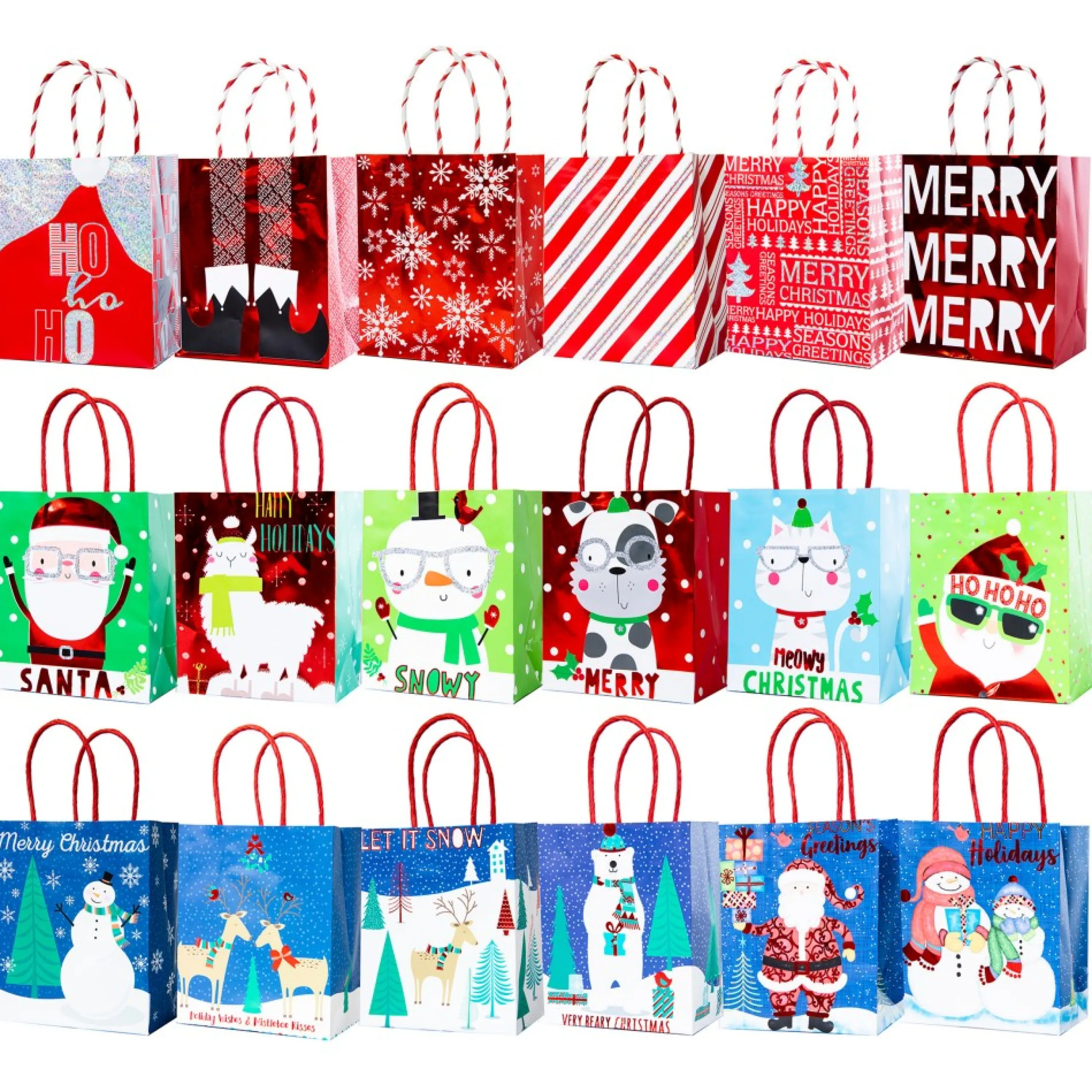Gift Accessories*Lindy Bowman Pack Of 18 Assorted Small Christmas Gift Bags With Handle