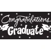 Party Central Pack Of 6 Black Velvet And White Gigantic "Congratulations Graduate" Giant Party Banners 10'