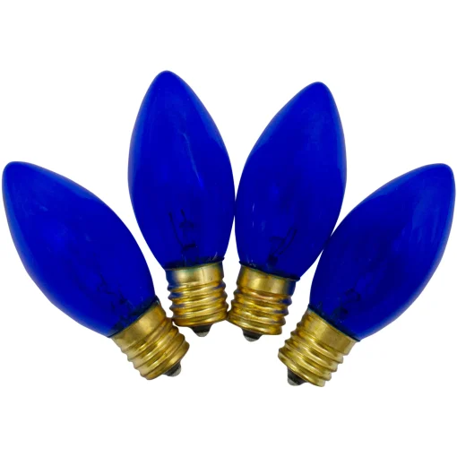 Northlight Pack Of 4 Blue C9 Transparent Christmas Replacement Bulbs