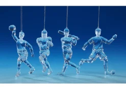 CC Christmas Decor Sports & Games>Pack Of 8 Clear Sports Themed Hanging Ornaments 5.5"