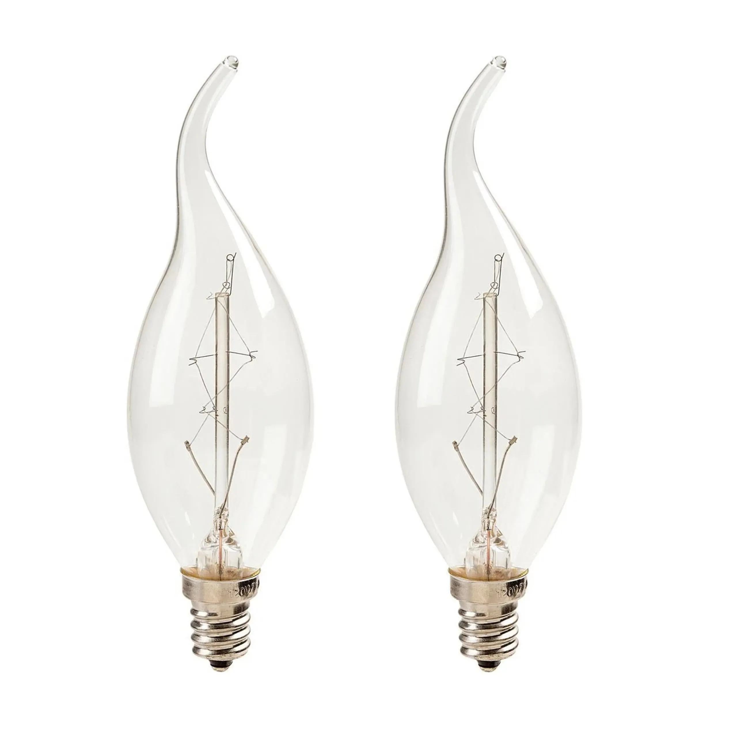 Darice Pack Of 2 Cleveland Vintage Lighting Edison Style E12S Base Flame Candelabra Bulbs