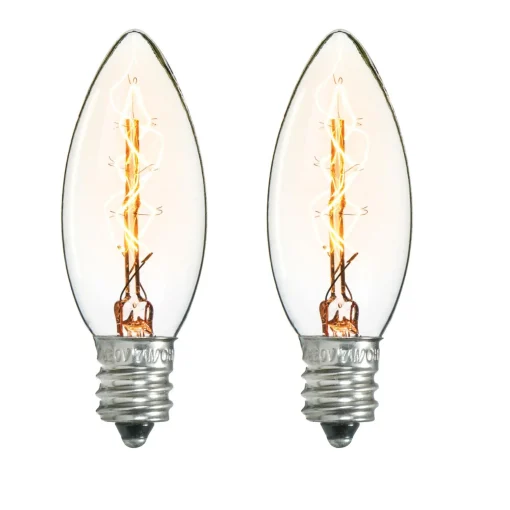 Darice Pack Of 2 Cleveland Vintage Lighting Edison Style E12S Base Candelabra Bulbs