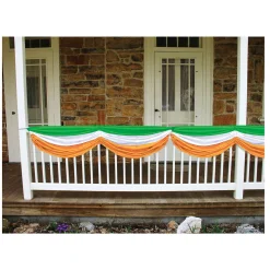 Beistle Pack Of 6 Green And Orange Irish Fabric Bunting Hanging Decor 70"