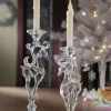 Candles & Holders*CC Christmas Decor Pack Of 4 Icy Crystal Decorative Christmas Deer Taper Candle Holders 12.8"